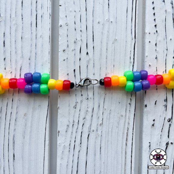 Rainbow Unicorn Perler Necklace - Picture 5 of 7